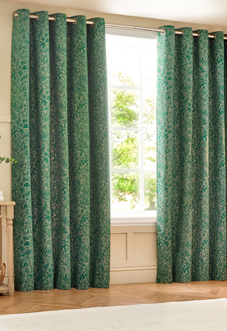 Grantley Eyelet, Emerald - Ready Made Curtains